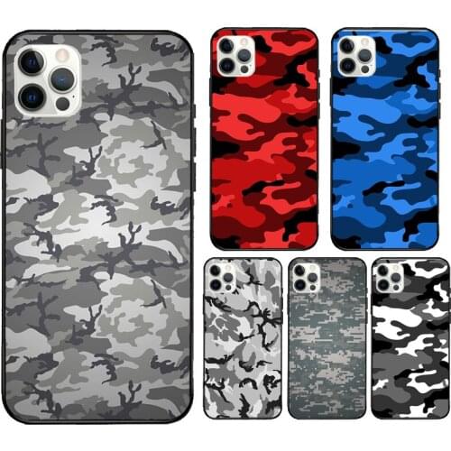 Army Camo Camouflage Cover Case For iPhone XR X XS MAX 12 Mini 11 Pro Max 5S 6S 7 8 Plus SE 2020 Coque