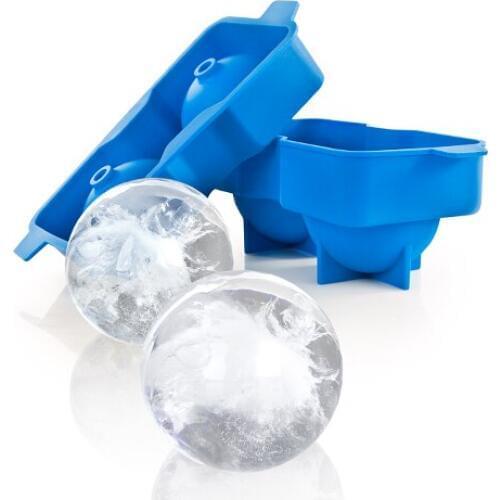 Large size 2 Sphere Silicone Ice Ball Maker Mold