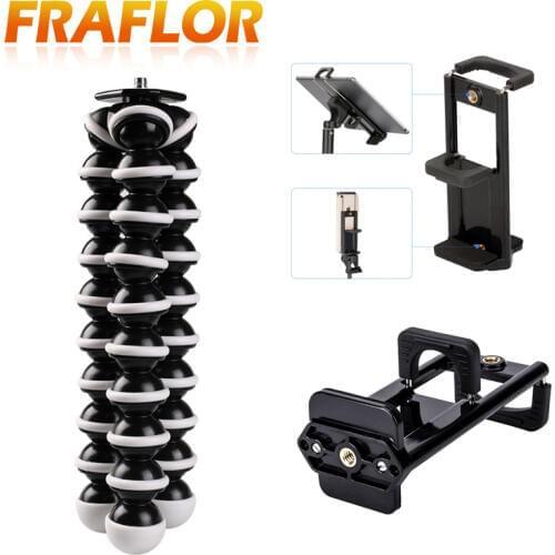 Large Octopus Flexible Tripod Stand for Phone Telephone Mobile Phone DSLR and Camera with Multifunction Phone Tablet Holder Clip