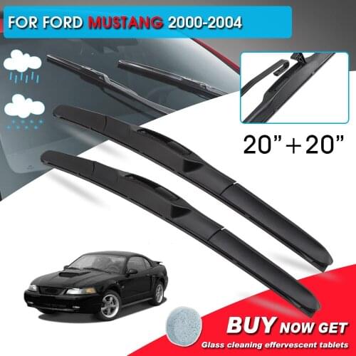 BROSHOO Car Front Window Windshield Wipers Blade For Ford Mustang 20"+20" LHD&RHD Car Model Year 2000-2004 Auto Accessories
