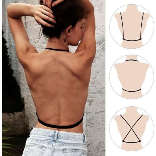Sexy Bra straps U Backless Lace trim Wireless Soft Cup brassiere Women Invisible Thin Cup Underwear women lingerie