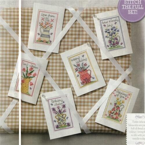 CD396 Cross Stitch Kit Package Greeting Cards Needlework Counted Cross-Stitching Kits Christmas Mothers Fathers Day Birthday