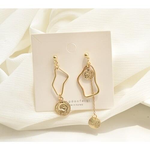 Geometric Asymmetry Earrings No Hole Ear Clips Tassels Clip On Earring Without Piercing Minimalist Earrings Jewelry Ce586