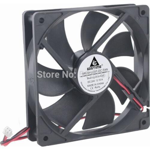 Gdstime Computer PC 24V 120x120x25mm 12025B Ball Brushless 120mm DC Cooling Fan