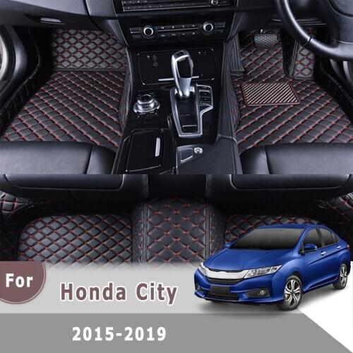 RHD Carpets For Honda City 2019 2018 2017 2016 2015 Car Floor Mats Auto Covers Accessories Custom Dash Waterproof Foot Pads