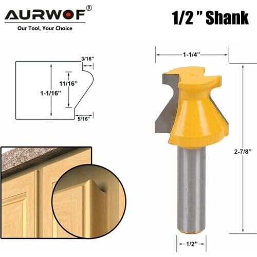 LAVIE 1pc 12mm 1/2" Shank Door Lip & Finger Grip Router Wood Concave Cleaning Milling Cutter Solid Hardened Steel Bits 03091