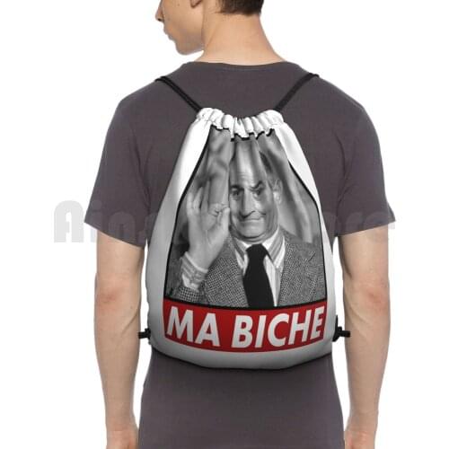 Louis De Funes Ma Biche Design Backpack Drawstring Bag Riding Climbing Gym Bag French France Fran ? Ais Joke Funny Jeu De