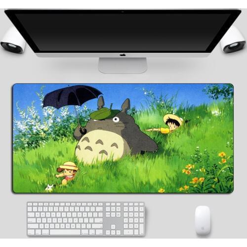 Cute Totoro Anime Mouse pad Gamer Large 60x30cm Otaku Gaming Mousepad Rubber Locking Edge Cartoon Computer Keyboard Desk Mat