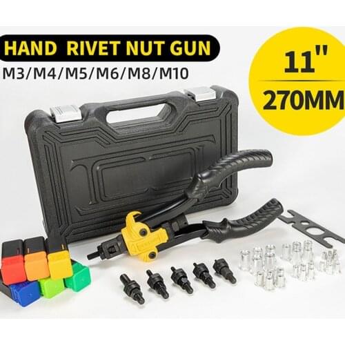 Multifunctional Hand Rivet Gun Non-slip Handle For Riveting Nut Tool M3/M4/M5/M6/M8/M10 With Toolbox Lightweight&Labor-saving