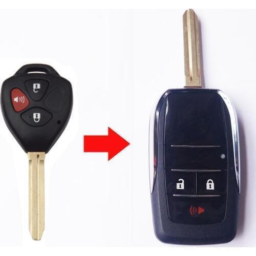 Modified Folding Flip Remote Key Shell Case For Toyota Corolla RAV4 New Vios 3 Button with TOy43 Key Blank Fob Cover New Style