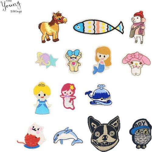 Cartoon Badge Embroidery Childrens Cloth Iron Patch Clothes Jeans Decoration Sewing Patch DIY Mixed Animal Sticker Accessories