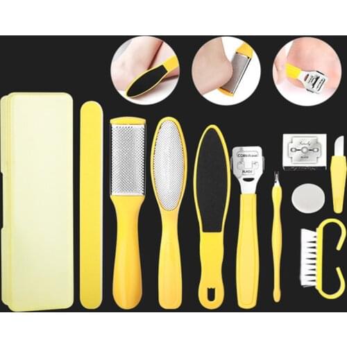 11 in 1 Kit Stainless Steel Professional Foot Care Pedicure Tools Set Rasp Dead Skin Remover Clean Toenail Care Callus remover