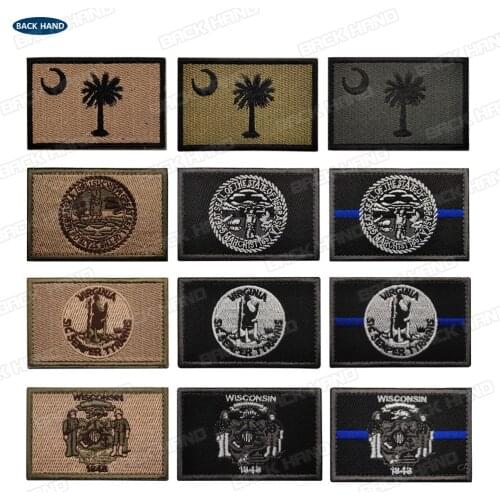 3d Embroidered South Carolina Nebraska State Patches United States State Flag Patch Tactical Fabric Flag cloth Badges