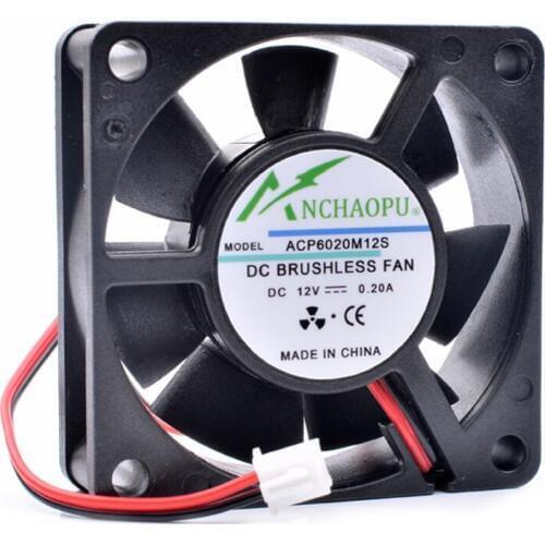 Brand new original ANCHAOPU ACP6020M12S 6cm 60mm 60x60x20mm 6020 12V 0.20A charger power supply 2 line cooling fan