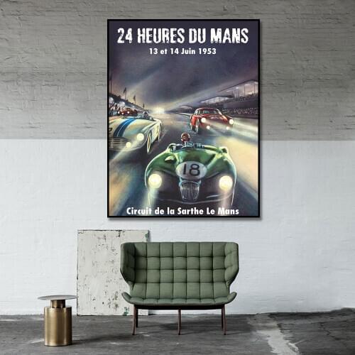 Le Mans 24 Hours 1953 June 13-14 Poster On Canvas Print Nordic Wall Art Picture For Living Room Home Decoration