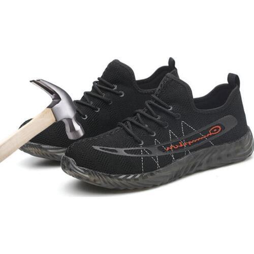 Mens Safety Shoes Steel Toe Work boots For Men Lightweight Breathable Anti-smashing Construction Sneakers Puncture Proof