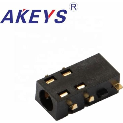 10 pcs PJ-327-6P 3.5 earphone jack 6 pin insert pin without fixed pin diameter 3.5MM jack sinking plate without top bent