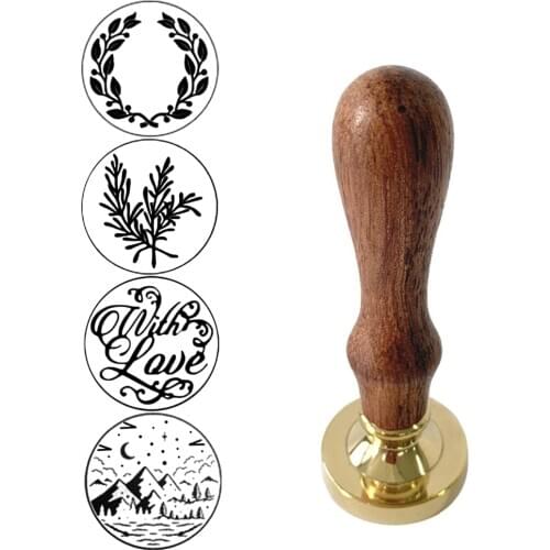 1Pc Retro Antique Metal Plant Sealing Wax Seal Stamp for DIY Wedding Invitations Decor Ancient Wax Stamp Craft