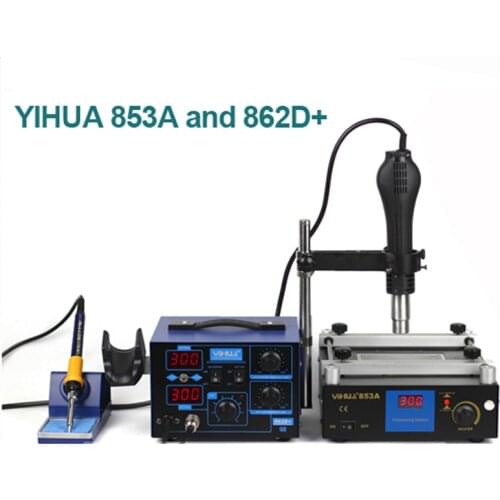 YIHUA 853A Heater Station Preheat Station and 862D+ Soldering Station Rework Preheating Machine