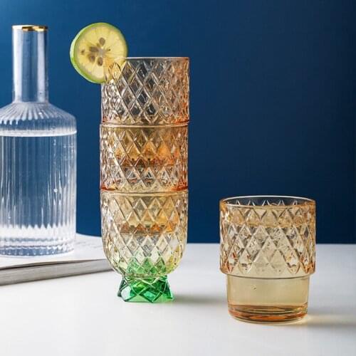 Nordic Glass Cup Creative Stackable Drinkware Juice Cup Home Decoration Kitchen Accessories Coffee Mug Fruit Shape Water Cups