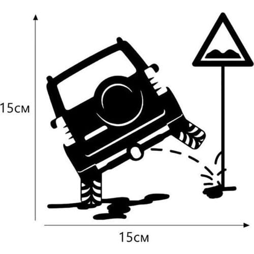 Truck Road Sign Funny Car Vehicle Body Window Reflective Decals Sticker Decor 15cm*15cm