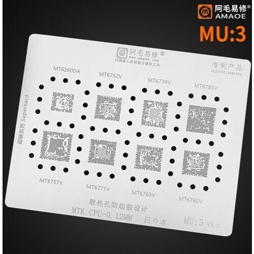 High quality BGA Reballing reball Stencil for MTK CPU RAM MT6260DA MT6765V MT6763V MT6785V MT6757V MT6771V MT6762V MT6739V