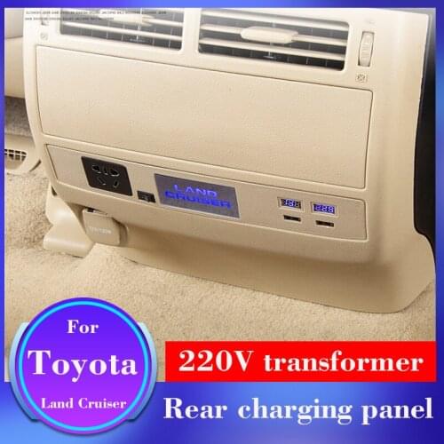 For Toyota Land Cruiser Rear Sear Multifuction USB Charger Cigarette Lighter 220V Charger LC200 Cigarette Lighter Accessories