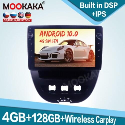 128GB Carplay Android Car Multimedia Player for Toyota Aygo Peugeot 107 Auto Radio GPS Navigation Audio Stereo Head Unit DSP