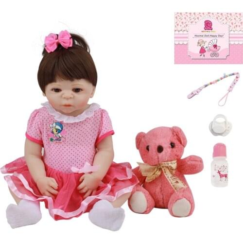 18" 45CM New Design Reborn Baby Dolls Fashion Full Silicone Body Newborn Girl Babies Doll Toy Reborn Christmas Gifts Present