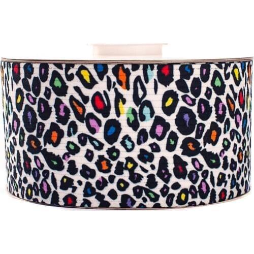 3' 75mm 25yards Leopard Print Corduroy Ribbon Soft Velvet Fabric Layering Cloth Ribbons