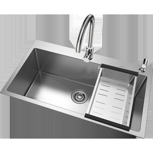 304 Stainless Steel Sink Single Bowl Kitchen Sink Thickened Sink Manual Single Bowl Large Single Bowl