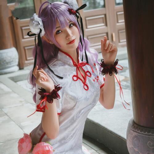 Azur Lane New Game Anime Cosplay Costume Cos HMS Unicorn Girl Woman Cheongsam Costume Cosplay Set Cheongsam+headwear+wrist+socks