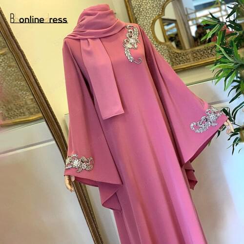 Bbonlinedress Moroccan Caftan Evening Dress 2020 Muslim Dubai Abaya Dress Arabic Formal Gown Plus Size soiree robe marocain