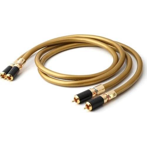 Pair HiFi RCA Cable Hifi Audio Cardas Hexlink Golden 5-C With Carbon Fiber RCA Plug Connector Cable Audio Cable