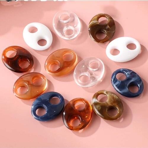 20pcs Big size Pig Nose Acrylic Necklace Chains Shape Connector For DIY Making Parts Jewelry Accessories Findings & Component