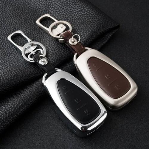 Zinc Alloy+Leather Car Key Remote Cover Case For Chevrolet Cruze Malibu XL TRAX Equinox Camaro Volt Sail Limited 2015 2016 2017