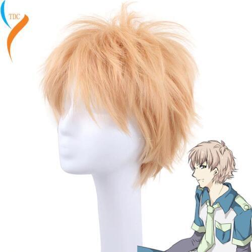 COS Noise High Quality Beautiful Fashion Style Yellow Wig DRAMAtical Murder DMMD-Noiz Cosplay Wig+Wig Cap