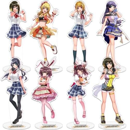 D4DJ First Mix Happy Around! Toys Double Sided Painting Acrylic Anime Toy Desktop Ornaments Toys 3D LED Night Light