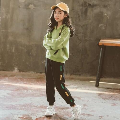 2020 Fashion Spring Autumn Costumes Kids Boys Teenager Girls Children Sports Cotton Girls Clothes Street Wear Suit