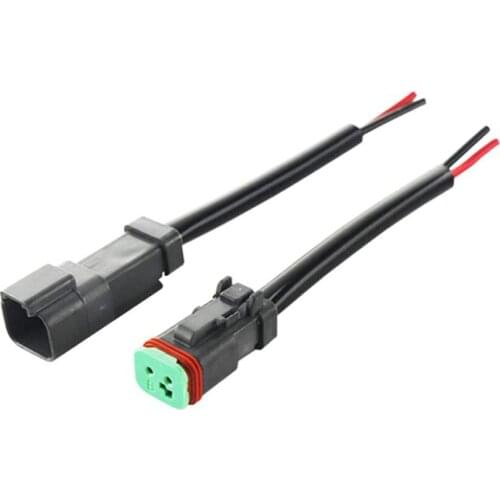 Deutsch DT 2 Pin Pigtail Kit Male Female Connector Adapter Wiring Harness for LED Work Light Bar Automobiles Parts Accessories