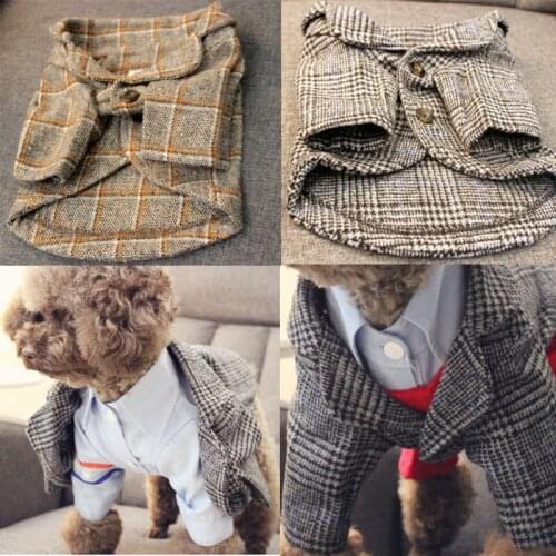 Fleece Winter Dog Coat Suit,Warm Puppy Woolen Coat Suit Wedding Wear Poodle Teddy Pug Bichon Classic Design Dog Suit Bulldog