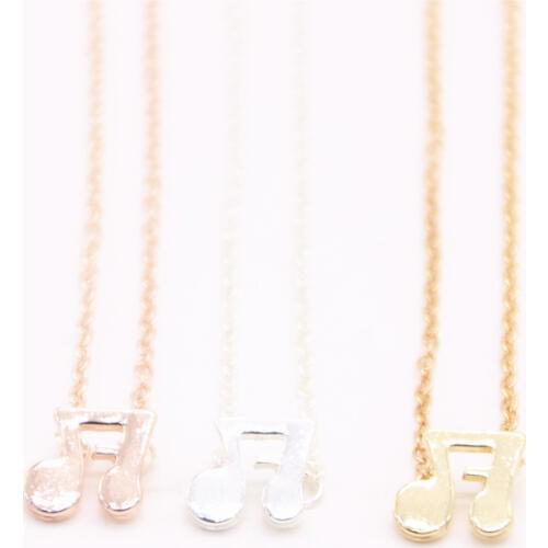 Hot sale bounce note pendant necklace Double note pendant necklace designed for women