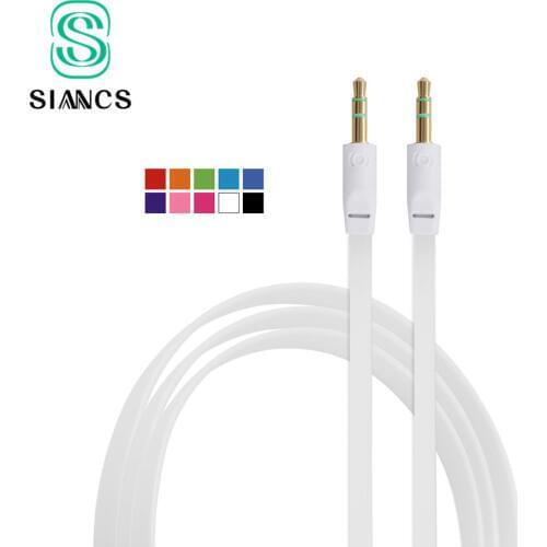 SIANCS AUX Cable 3.5 mm Jack Male to Male Stereo Audio Extension Flat Cable For Mobile Phone Tablet PC MP3 Mp4 Player Car Stereo