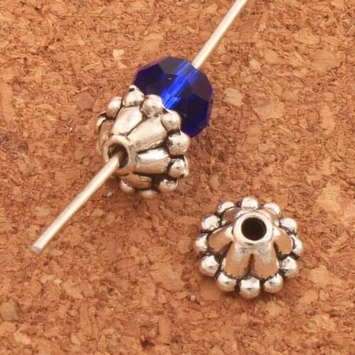 700Pcs Dots Cone End Caps Bead Cap 7.5x7.5mm Tibetan Silver Jewelry Findings Components L1027