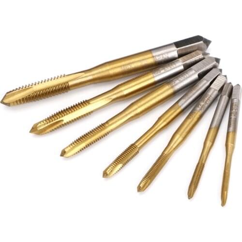 M2/M2.5/M3/M3.5/M4/M5/M6 HSS Metric Straight Flute Thread Screw Tap Plug Tap R9UF