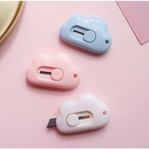 Cute Rabbit Cloud Portable Utility Knife Paper Cutter Cutting Paper Razor Blade Office Stationery Cutting Supplies