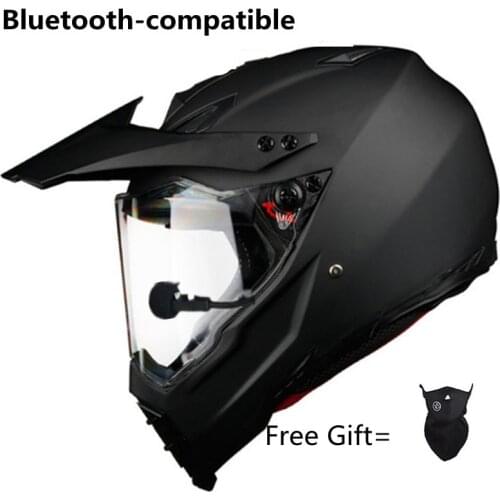 Motor Motorcycle Hat Full Face Helmet With Lens Safety DOT Phone Call Music Bluetooth Moto S Matte Black
