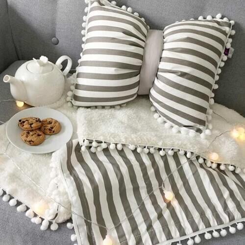 MUZZI high quality toys kids bowknot bow pillows with blanket decorative soft pillow for kids room