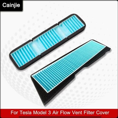 Car Vent Cover For Tesla Model 3 2021 Car Air Flow Vent Filter Cover Trim Filter screen Isolation network Protector 2017-2021