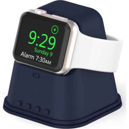 New Silicone Charger Stand for Apple Watch Series 6 5 4 3 2 1 Base Shelf Bedside Charging Docking Desktop Holder